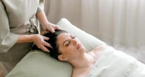Woman Getting A Scalp Massage